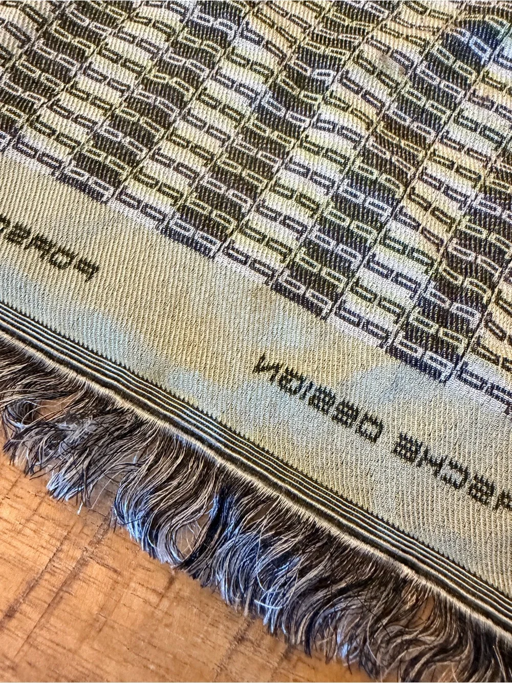 Porsche design P’1000 fashion scarf Jacquard with fringe cotton silk